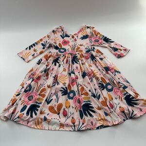 Mila & Rose Blush Peony 3/4 Sleeve Pocket Twirl Dress – Size 5/6